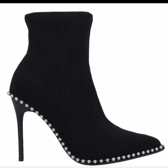 Alexander Wang Eri Plisse Studded Sock Boots - Picture 1 of 9